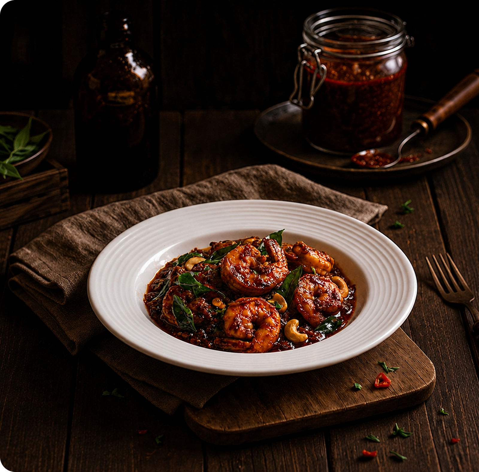 Shrimp curry served at The Pulao Company